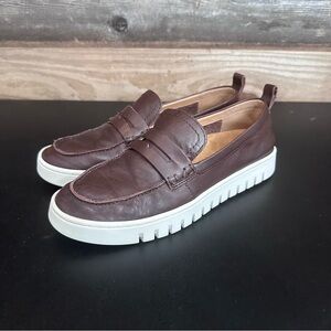 Vionic Uptown Penny Loafer Women's Dark Brown Leather Slip On Preppy Size 8